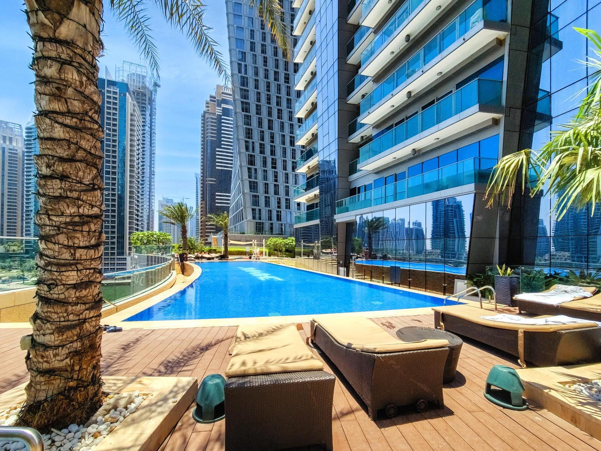 Ultra Modern 1Bd In Damac Heights Marina Apartment Дубай Екстериор снимка